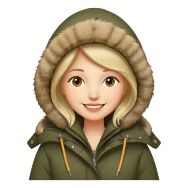 lady in parka sticker