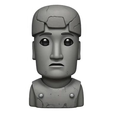 Moai statue emoji with features and hairstyle inspired by Seong Gi-hun from Squid Game, classic emoji style sticker