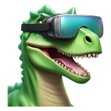 party dino wearing vr headset sticker