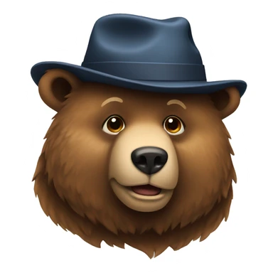 A bear with a hat sticker