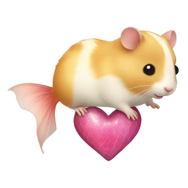 hamster with heart with mermaid tail sticker
