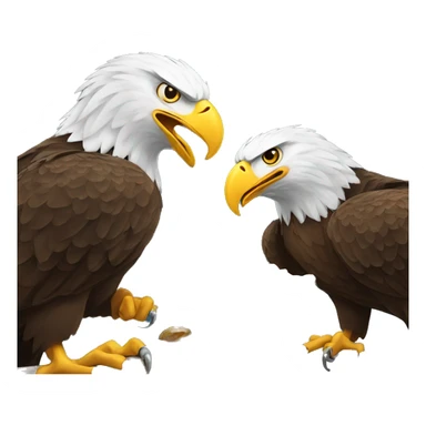 2 Big Eagles eating worms sticker