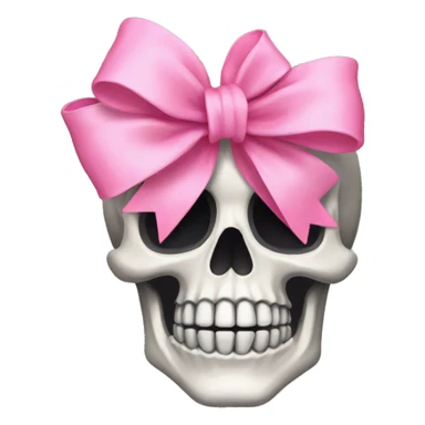 Skeleton with pink bow on head sticker