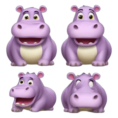 The hippopotamus moto moto from the Madagascar cartoon sticker