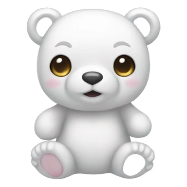 Cute aesthetic white stuffed bear sticker
