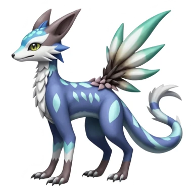 Meloetta-Sergal-Silvally-Genet-Palkia-Dialga-hybrid-fusion-Fakémon-creature, full body sticker