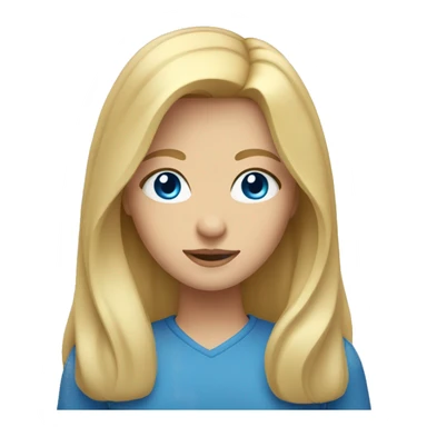 blonde girl with long hair middle round face and blue eyes  sticker