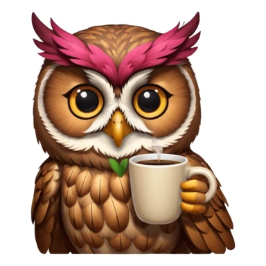 kahve içen baykuş sticker