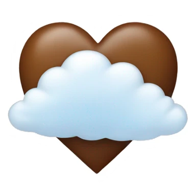 brown heart with clouds sticker