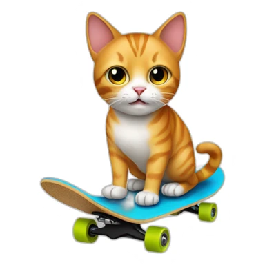 Cat on a skate board sticker