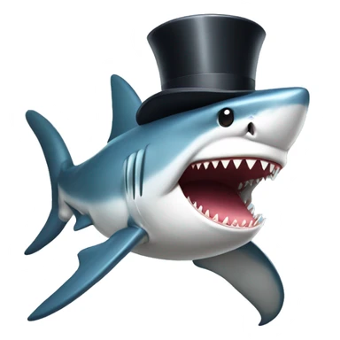 Shark with a top hat sticker
