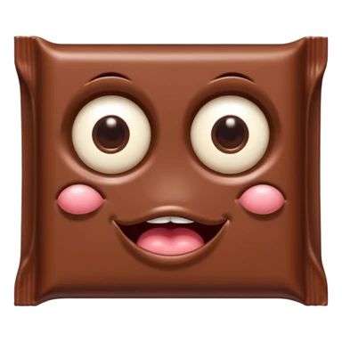  chocolate bar with eyes and mouth  sticker