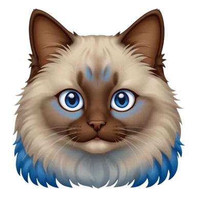 Chocolate colored ragdoll cat head sticker