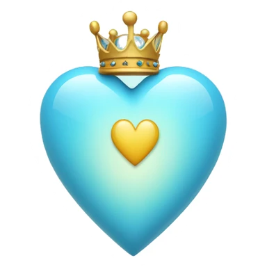 Light blue heart with crown sticker