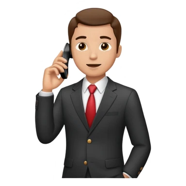 Professional salesman in business suit talking on smartphone sticker