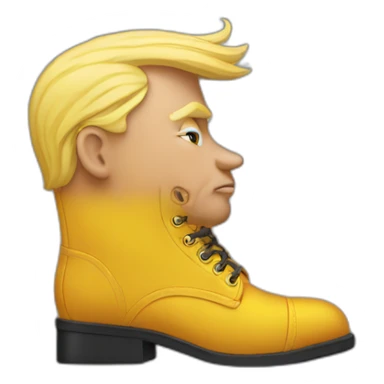 trump kissing boot sticker