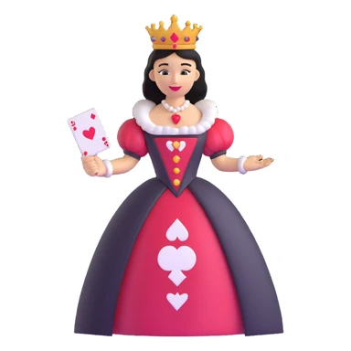 Queen of Hearts from Alice in Wonderland, holding a playing card sticker
