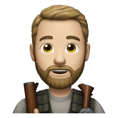 White man with beard holding shotgun  sticker