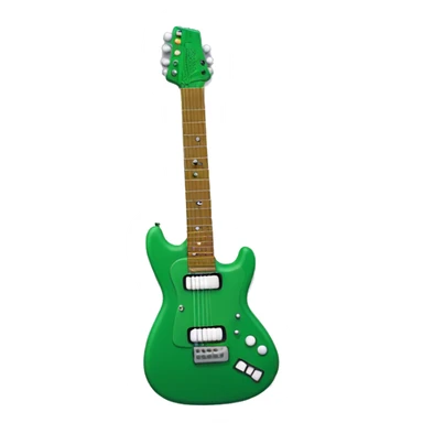 Green Electric Guitar with Rat Stickers sticker