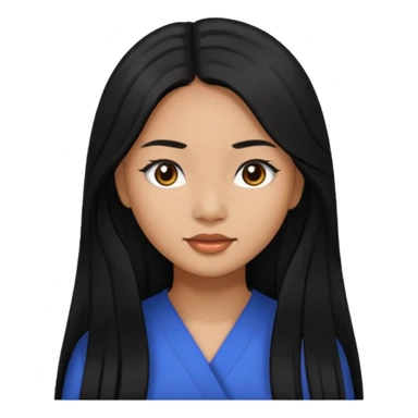 A Filipina woman with Medium brown skin and long black hair and black eyes sticker