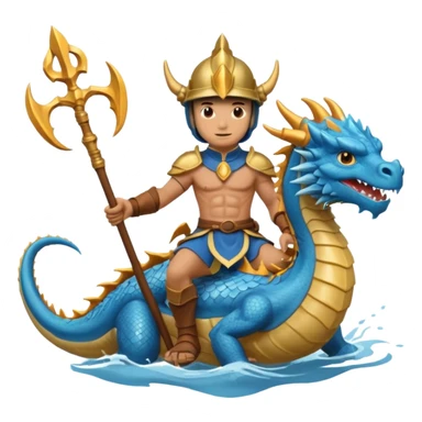 man riding water elemental dragon sticker