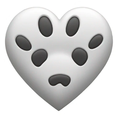 Heart with paw print sticker