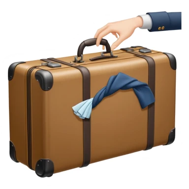 Suitcase with a hand sticking out sticker