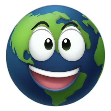 smiling planet earth sticker