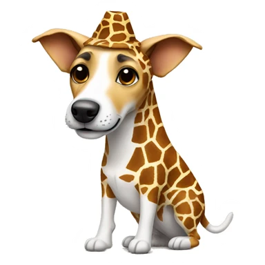 a jack russel in a giraffe costume sticker
