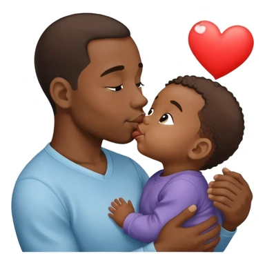 Black Baby kissing dad sticker