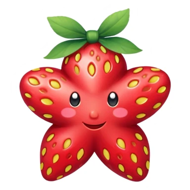 A strawberry star with a bow cute sticker