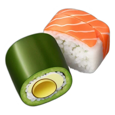 avocado and salmon sushi maki sticker
