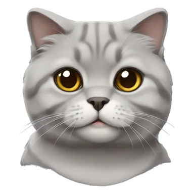 grey scottish fold cat sticker