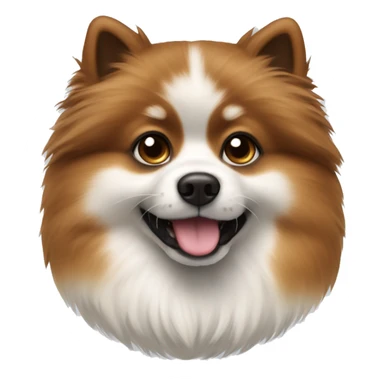 A pomeranaian with brown and white fur  sticker