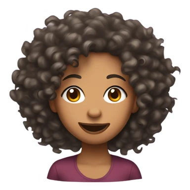 Mixed girl with curly hair sticking tongue out to the side sticker