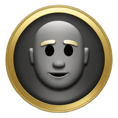 I want you to draw me a black coin with the letter (F) inside it in gold sticker