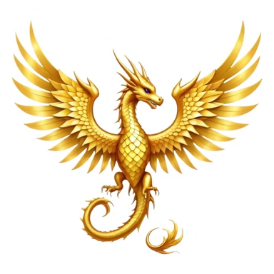 Golden Dragon wings sticker