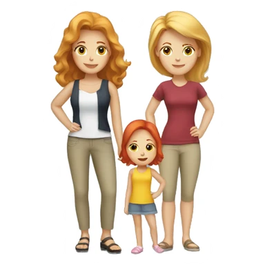 A mom with blonde hair and a daughter with red hair  sticker