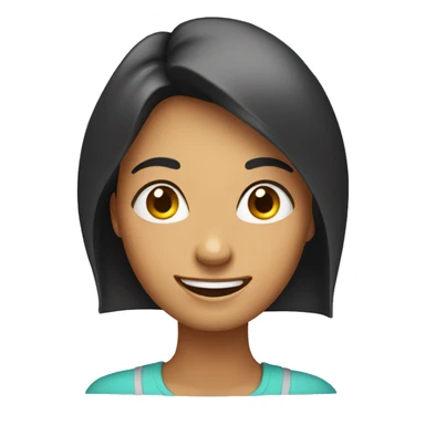 happy female emoji with wide, sparkling eyes, raised eyebrows and a big smile. sticker