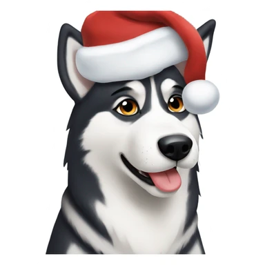 Christmas husky sticker