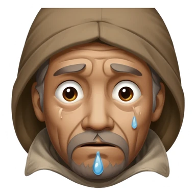 Homeless man crying sticker
