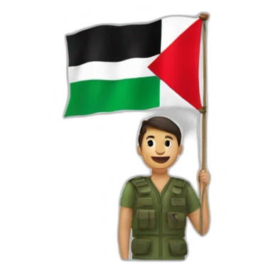 une personne avec le drapeau de la palestine sticker