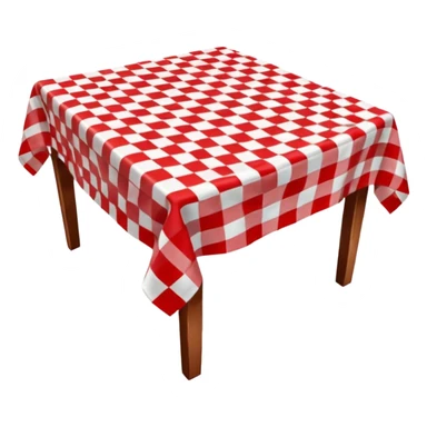 checkered tablecloth on an empty table sticker