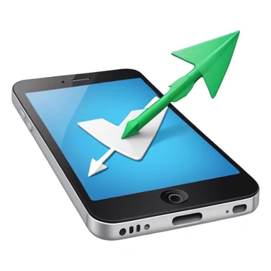 mobile phone and arrow sticker