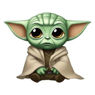 Baby Yoda in the mask of Batman sticker