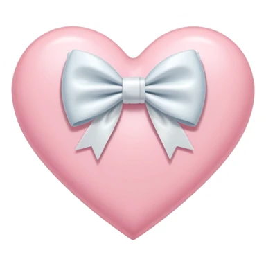 Pastel pink heart with white bow Tied diagonally above sticker