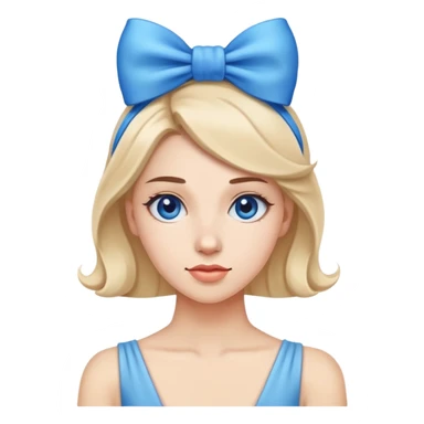 woman wearing a blue bow on her head sticker