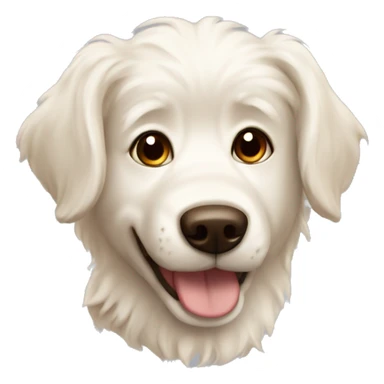 Furry cream dog with semi lifted brown ears sticker
