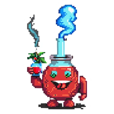 Kool-Aid man smoking a bong sticker