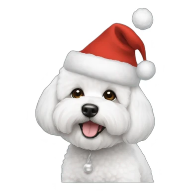 bichon dog-christmas hat sticker